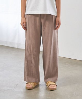 J.PRESS YORK STREET 【WOMEN】コットンワッシャータックワイド パンツ