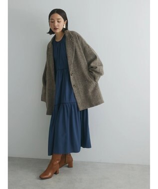 Green Parks armonia. ティアード配色パイピングワンピース Navy