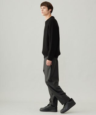 UNFILO MENS 【男女兼用】ウールポップコーン ジップ ブルゾン ブラック