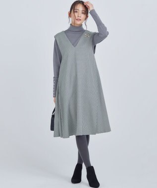 組曲 【WEB限定色あり】ELENA タートルネック ニット チャコールグレー系