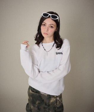 WEGO 【ユニセックス着用ITEM】ワッフルロゴT（長袖） ホワイト