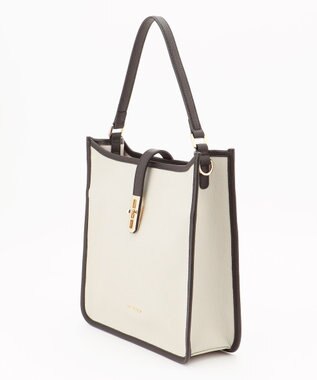 LA BAGAGERIE スクエアレザー2WAYショルダーバッグ アイボリー