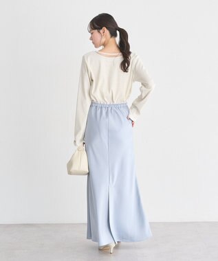 earth music&ecology レイヤード風テレコプルオーバー Ivory