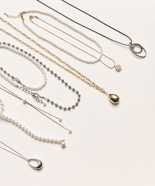 Phoebe マルチwayメタルボール×パールネックレス シルバー