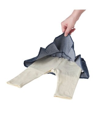 MIKI HOUSE HOT BISCUITS 【80-120cm】 デニム スカート付きパンツ 紺