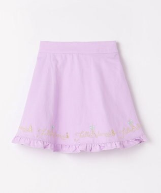 ANY KIDS 裾 ロゴ刺繍 スカパン ラベンダー
