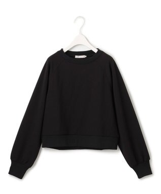 ICB 【UVカット・洗える】ジョーゼットジャージー クロップド丈プルオーバー ブラック系