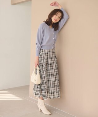 Feroux 【洗える】ビジューボタン2WAY カーディガン スカイブルー系