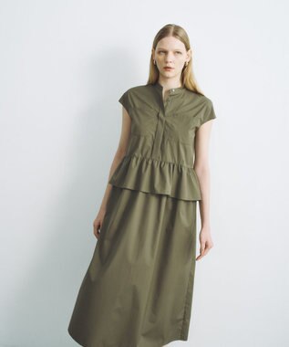 #Newans 【洗える】ラウンドフリルワンピース カーキ