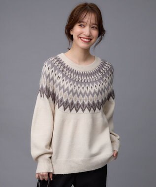 ANY 【洗濯機可能】フェザー求心ニット エクリュ