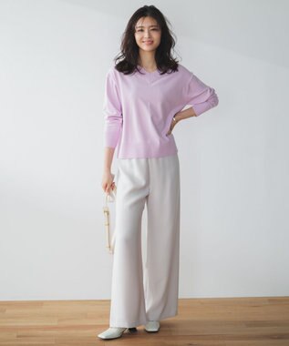 UNFILO マイビューティニット Vネック ライラック