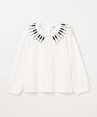 ANY KIDS 音符＆鍵盤デザインブラウス エクリュ×鍵盤