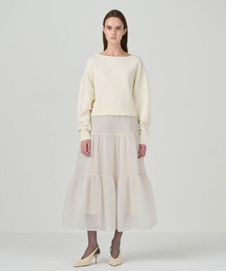 GRACE CONTINENTAL スパークルニットトップ ホワイト