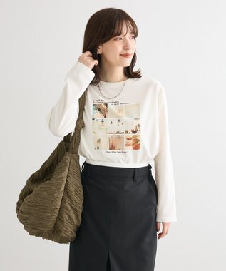 Green Parks ・ＱＵＯＮ　ワイドプリーツショルダーバッグ Khaki