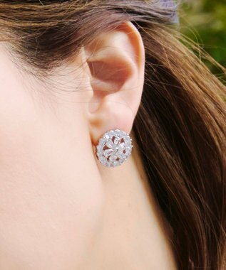 Tiaclasse リッチフラワーサークルピアス シルバー