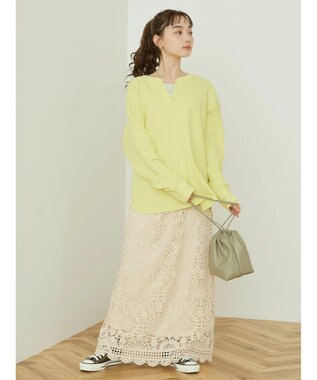 AMERICAN HOLIC スキッパーワッフルプルオーバー Yellow