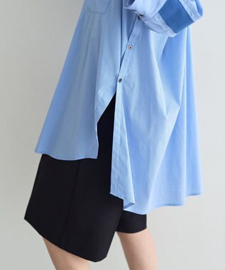 YECCA VECCA リブMIXストライプオーバーシャツ Stripe