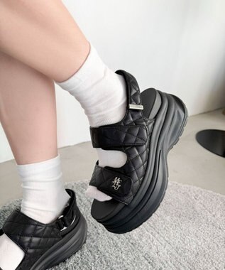 WEGO 【MLサイズ展開】厚底キルティングサンダル