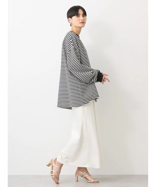 AMERICAN HOLIC 刺繍ロゴミニ裏毛ボートネックチュニック Border