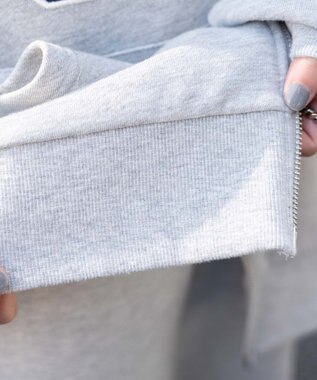 WEGO ナンバリングビッグジップパーカー 杢グレー