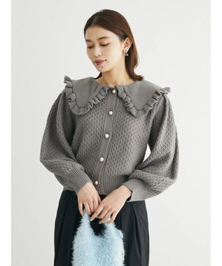 Green Parks ・Ｐｅｔｉｔ　Ｆｌｅｕｒ　ビッグカラーニットカーデ Gray