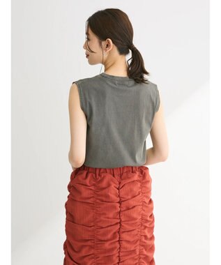 Green Parks ・Ｄｏｕｂｌｅ　Ｆｌａｇｓ　ピグメント加工ノースリＴＥＥ Charcoal Gray