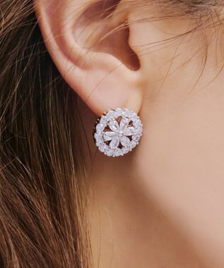 Tiaclasse リッチフラワーサークルピアス シルバー