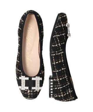 Bridget Birkin 【Bridget Birkin】スクエアビジューフラットシューズ マルチ雑材