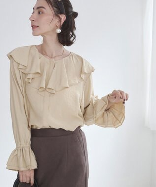 WEGO 【ANGIE VINTAGE】ラッフルブラウス ライトベージュ