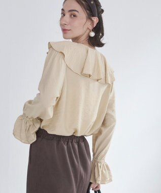 WEGO 【ANGIE VINTAGE】ラッフルブラウス ライトベージュ