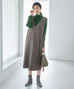 ANY ウールブレンドリブニット グリーン