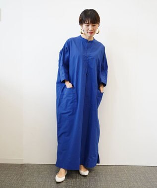 WHITE MAILS 【Kanocoコラボ】ビッグシルエット ワンピース＜洗える・抗菌・消臭・速乾・UVケア＞ ブルー