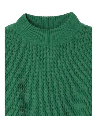 Green Parks ｍｏｋｏモール畦編みモックネックプルオーバー Green