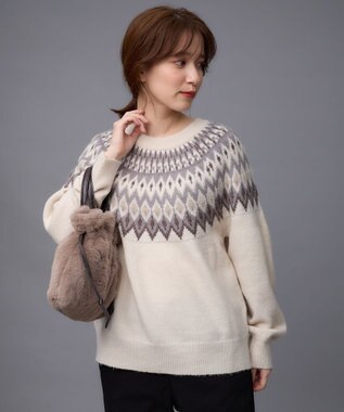 ANY 【洗濯機可能】フェザー求心ニット エクリュ