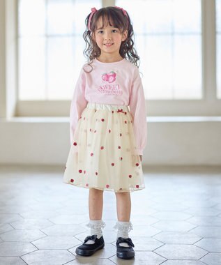 ANY KIDS 【Strawberry Collection】アートプリント 長袖Tシャツ ピンク