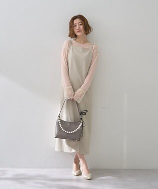 YECCA VECCA 【2点SET】ショートジャケットセットキャミワンピース Light Beige