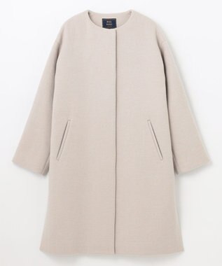 ANY 【防風裏地】ウールブレンドノーカラーコート エクリュ