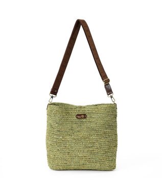 IBIZA ラフィア　ショルダーバッグ（草木染め） カーキ