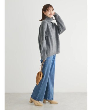 Green Parks ｆｕｗａっとメランジタートルニットプルオーバー Gray