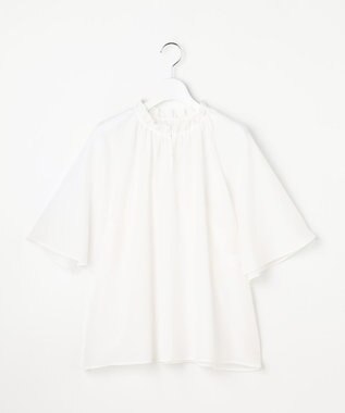 自由区 S リヨセルポプリンフリル ブラウス オフ