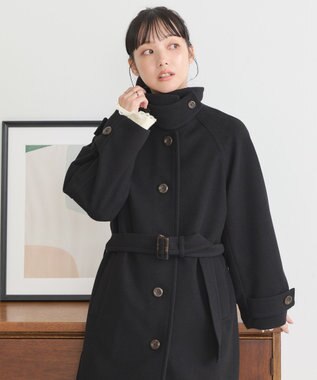 earth music&ecology 2WAYカラーロングコート ブラック