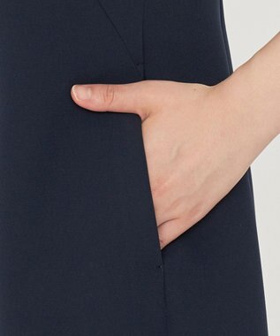uncrave 【防シワ・洗濯機洗い可】ウォッシャブルダブルクロス キャミワンピース（uncrave STANDARD） ネイビー