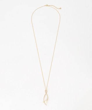 自由区 ツイストパールロング ネックレス ゴールド
