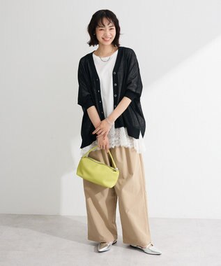 Green Parks ボックスゆったりカーディガン Black