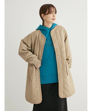 Green Parks キルティングミドル丈コート Beige