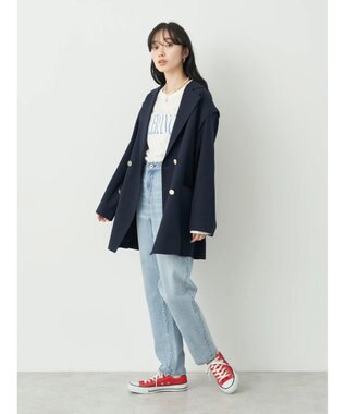 earth music&ecology ウ゛ィンテージ加工テーパードデニム Light Indigo