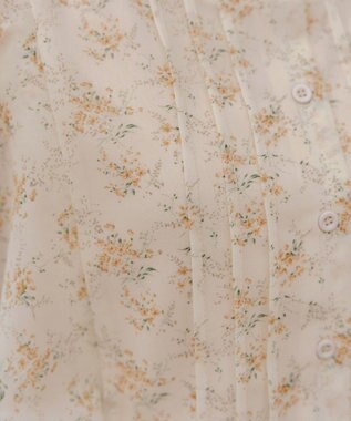 Tiaclasse 【小倉優子さん着用・洗える】フレアスリーブ柄ワンピース ベージュ