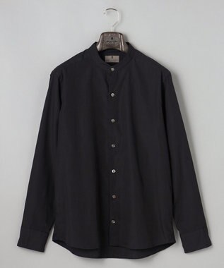 GOTAIRIKU 【シワになりにくい/洗える】ＴＣブロード シャツ_バンドカラー ブラック系