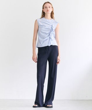 BEIGE， FLEUR / ドレープ イージーワイドパンツ Navy