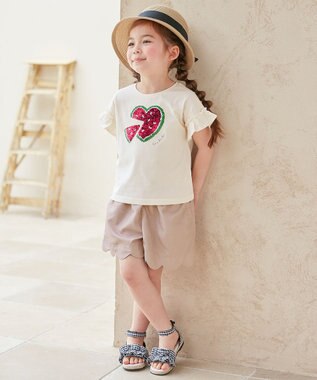 ANY KIDS 水陸両用 柄が浮き出る ショートパンツ ベージュ